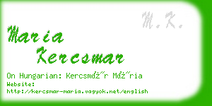 maria kercsmar business card